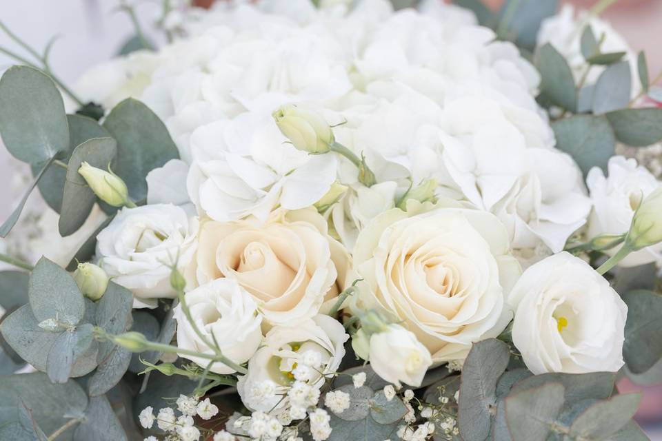 Bouquet mariée vert et blanc
