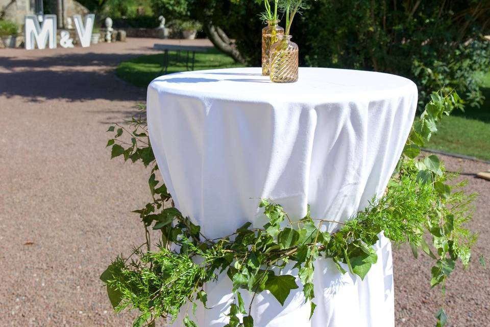 Mariage M&V décors mange debou