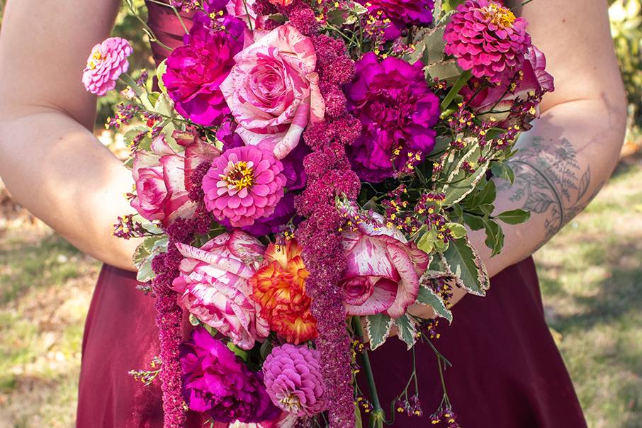 Bouquet de mariée cascade