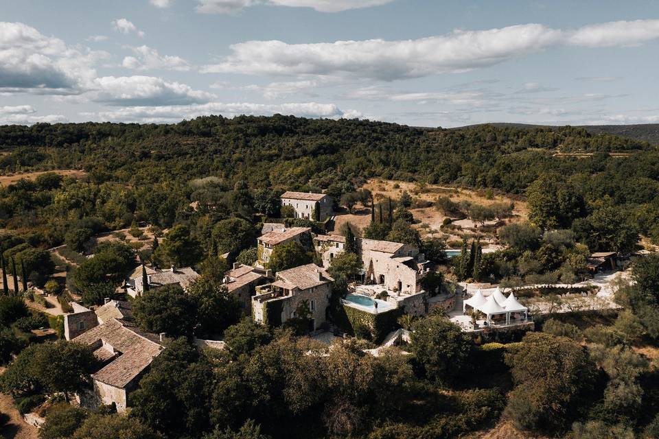 Vue aérienne du Clos d'Hullias