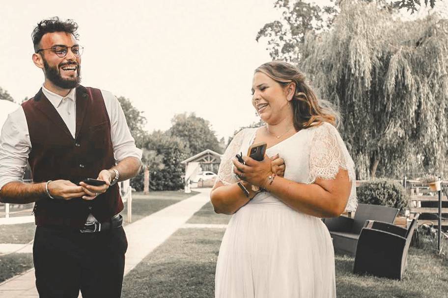 Moment de joie avec une mariée