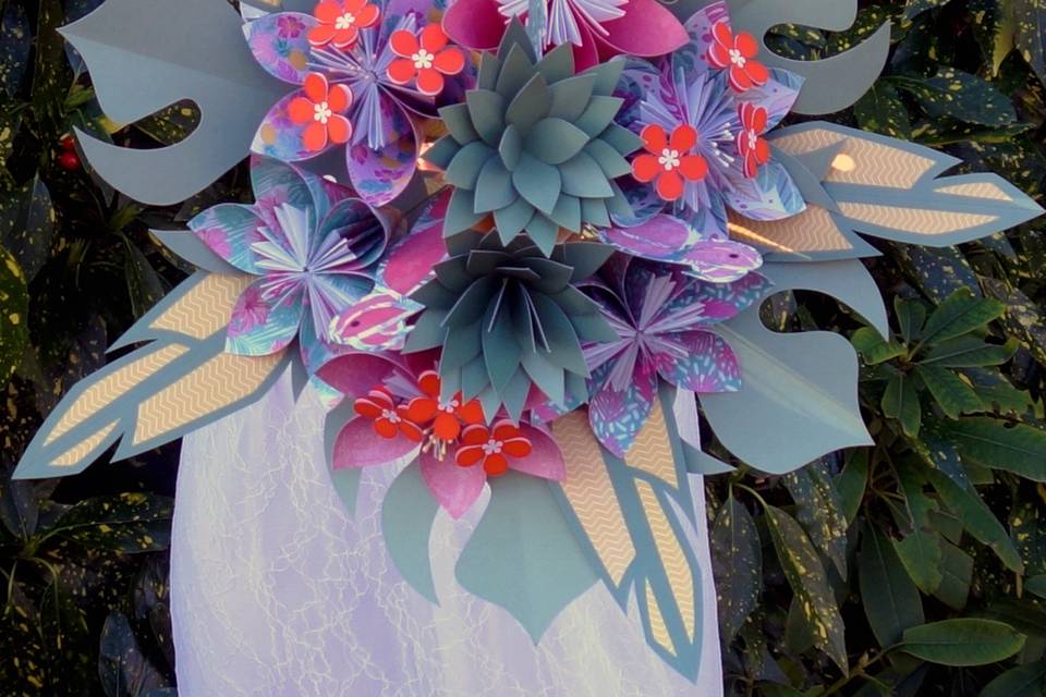 Bouquet mariée tropical papier