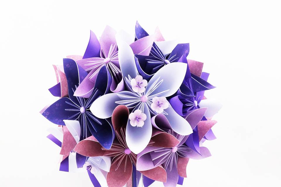 Bouquet mariée violet blanc