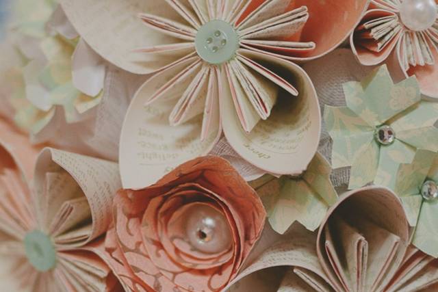 Bouquet de mariée en origami