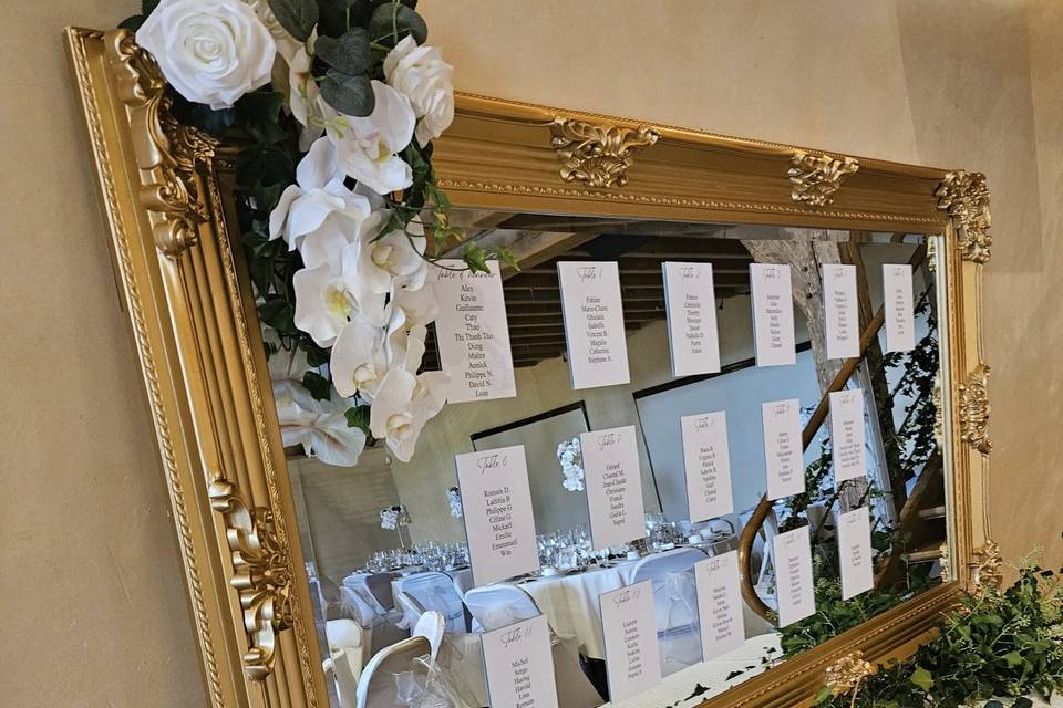 Miroir plan de table