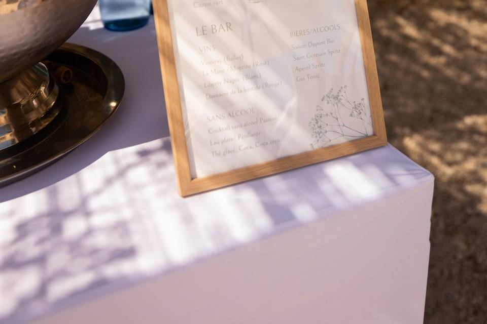 Menu boissons