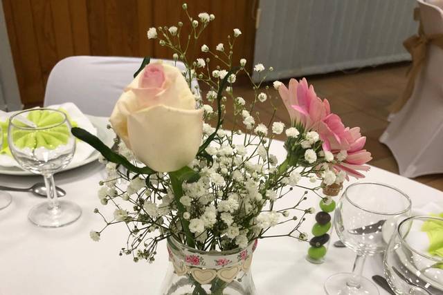 Centre de table + fleurs