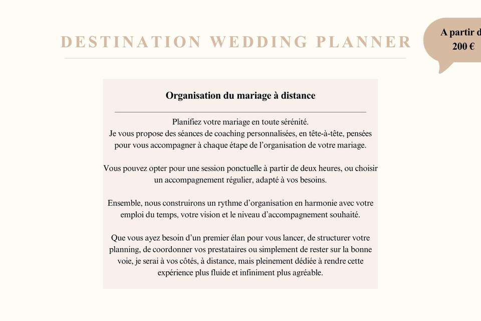 Wedding Planner à distance