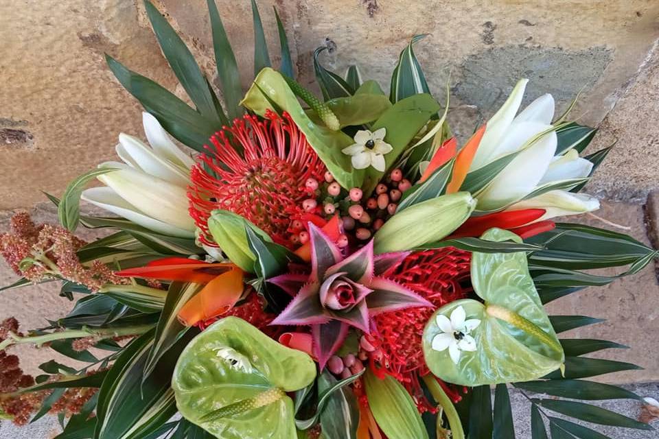 Bouquet de mariée exotique