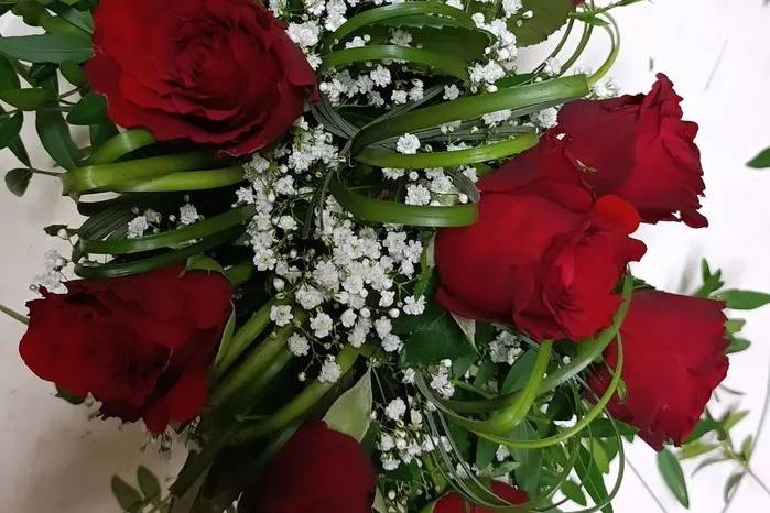 Centre de table rose rouge