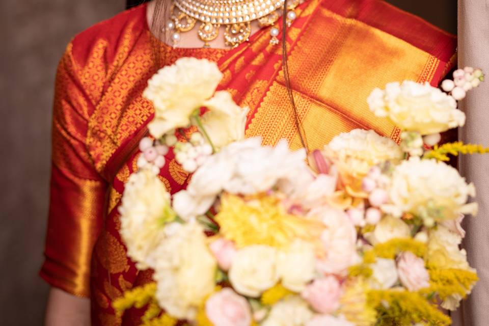 Mariée et bouquet