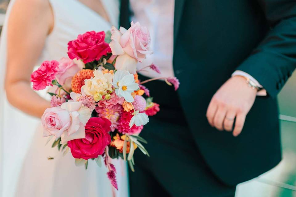 Bouquet de mariée coloré