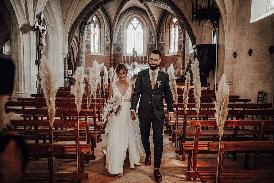 Mariage église déco
