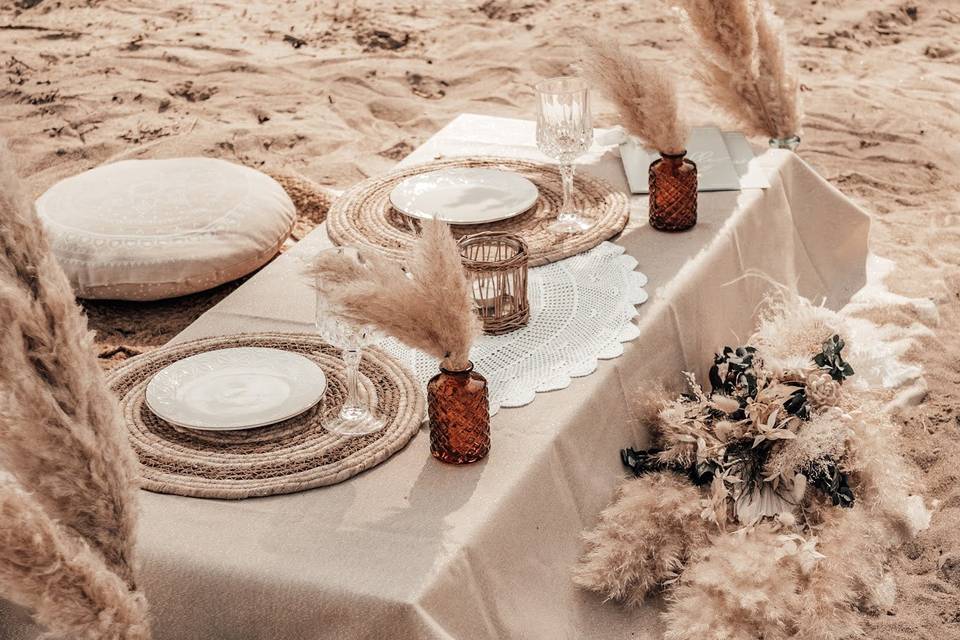 Décoration table plage