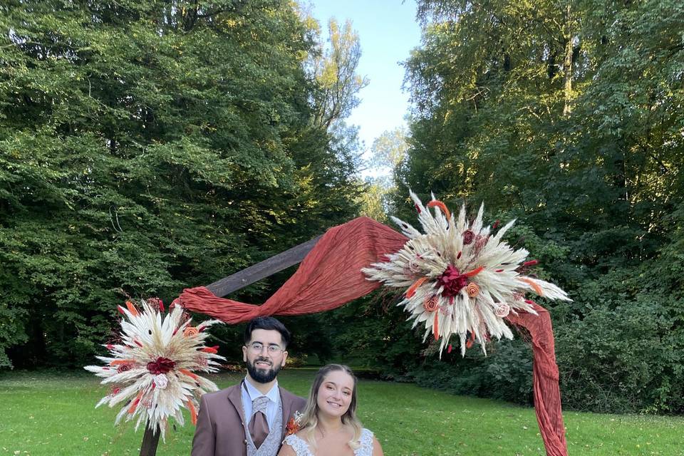 Bouquet,boutonnière des mariés