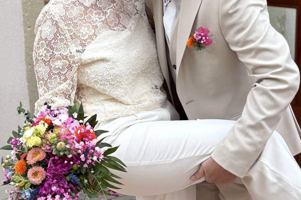 Bouquet, boucles, boutonnière