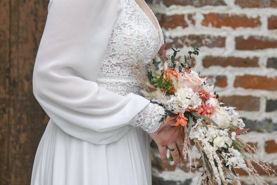 Zoom mariée bohème