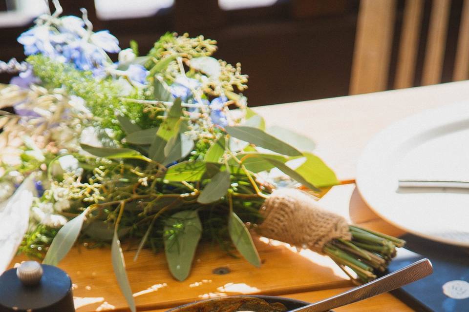 Plat cuit au feu de bois