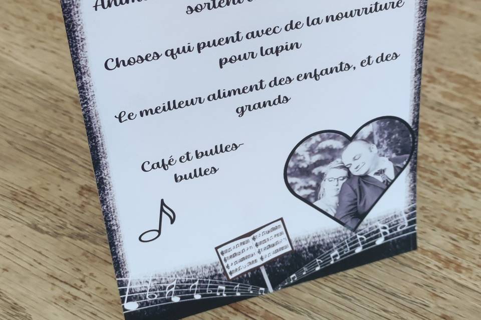 Menu thème musique