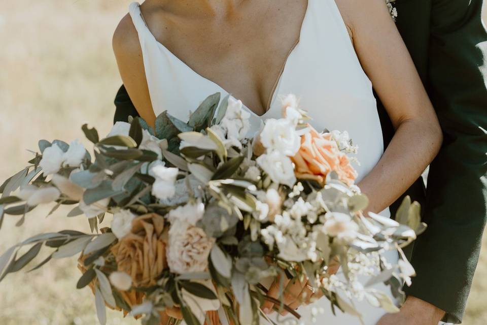 Couple - bouquet de mariée