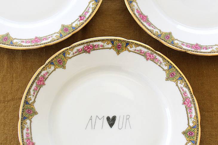 Petites assiettes Amour