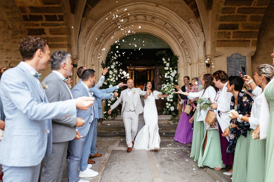 Sortie d'église mariage