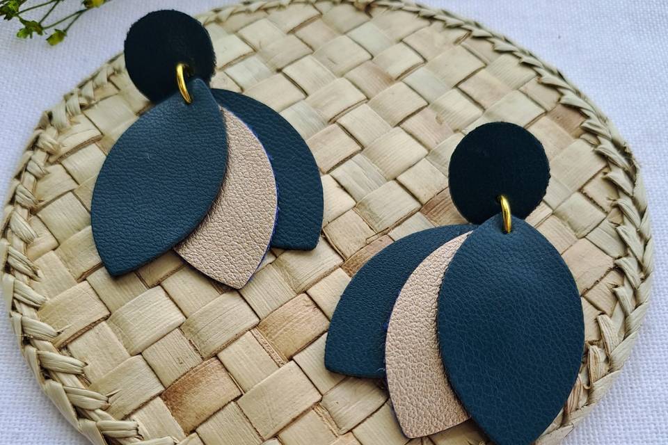 Boucles d'oreilles végétale