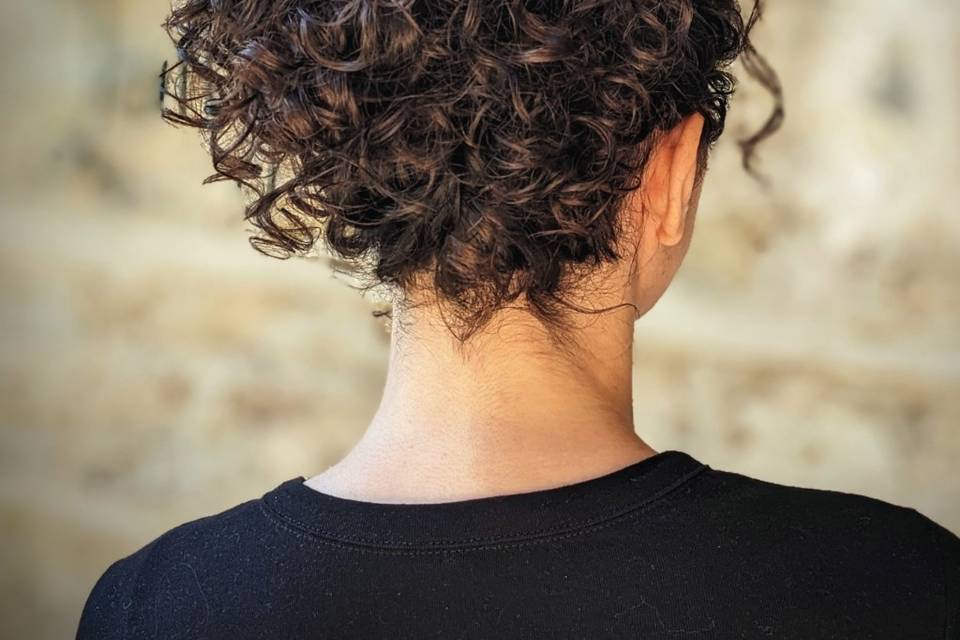 Chignon boucles naturelles