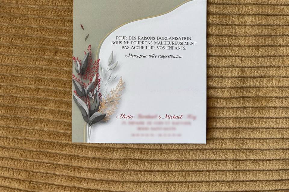 Faire-part de mariage