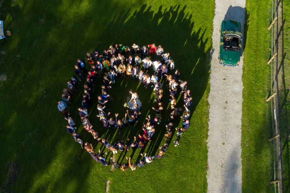 Dronephoto mariage Marquillies