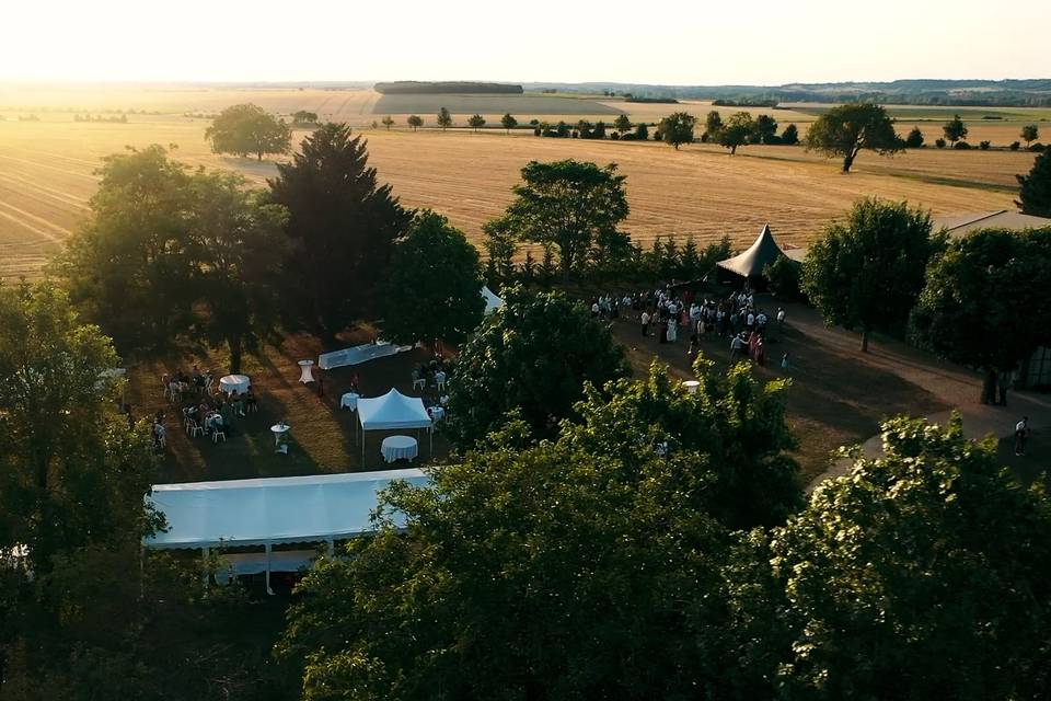 Mariage au soleil couchant