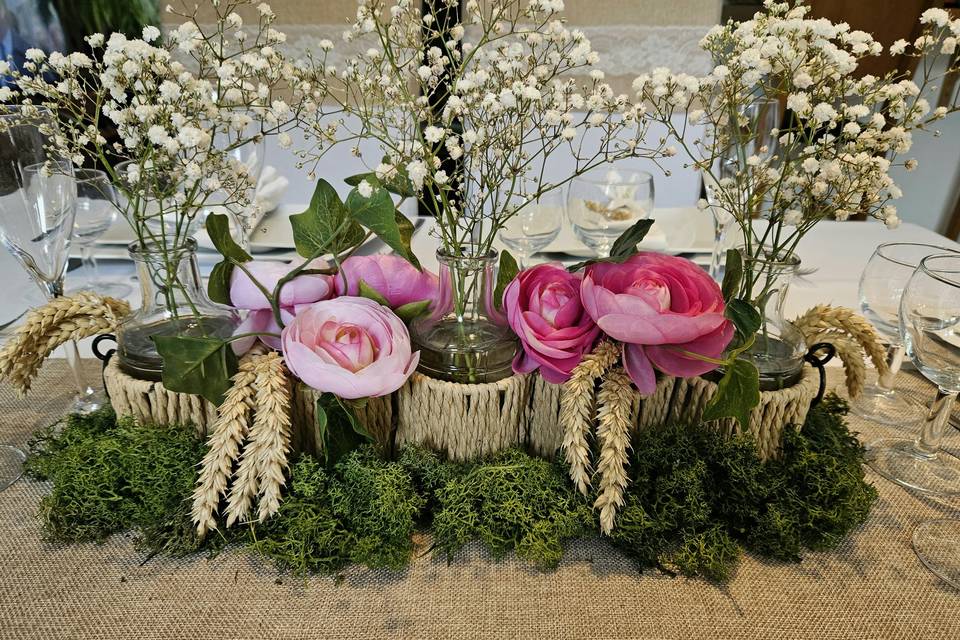 Pots avec gypsophile champêtre