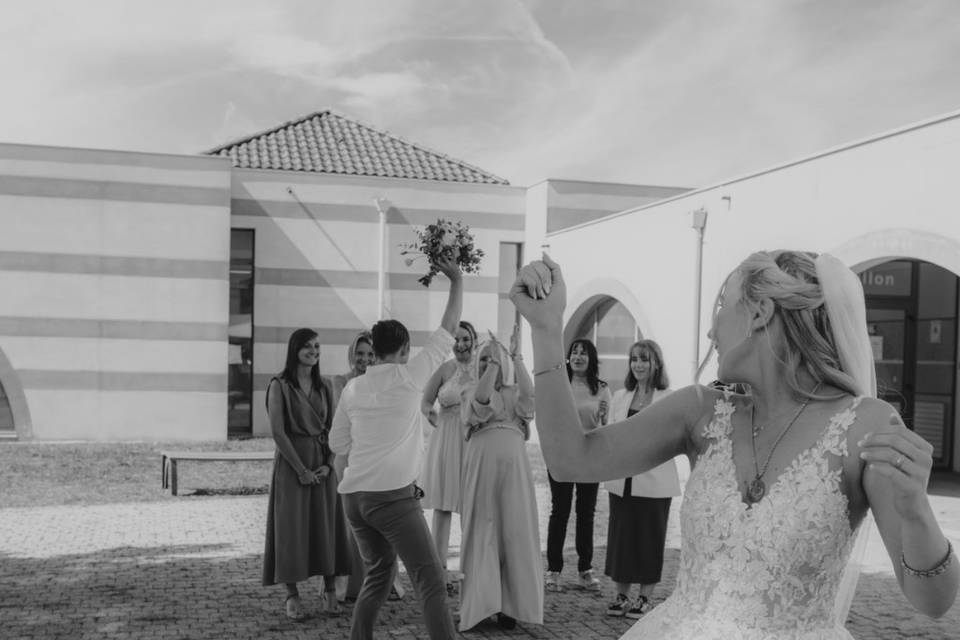 Le fameux lancer de bouquets