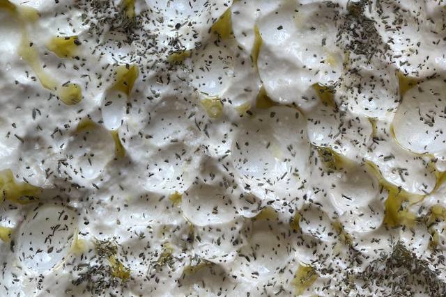 Focaccia en préparation