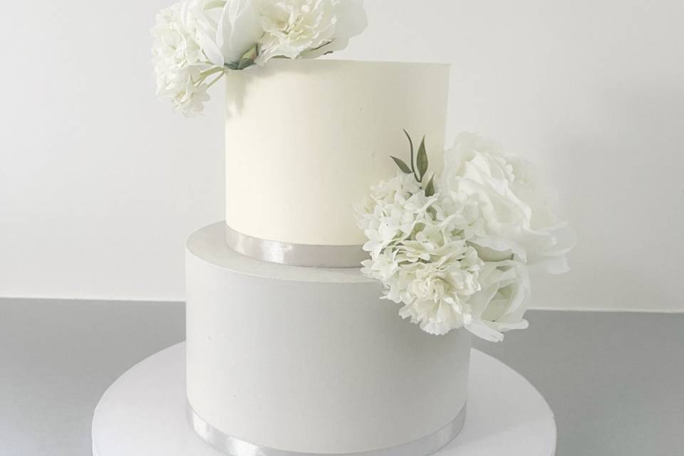 Wedding cake Gris et blanc