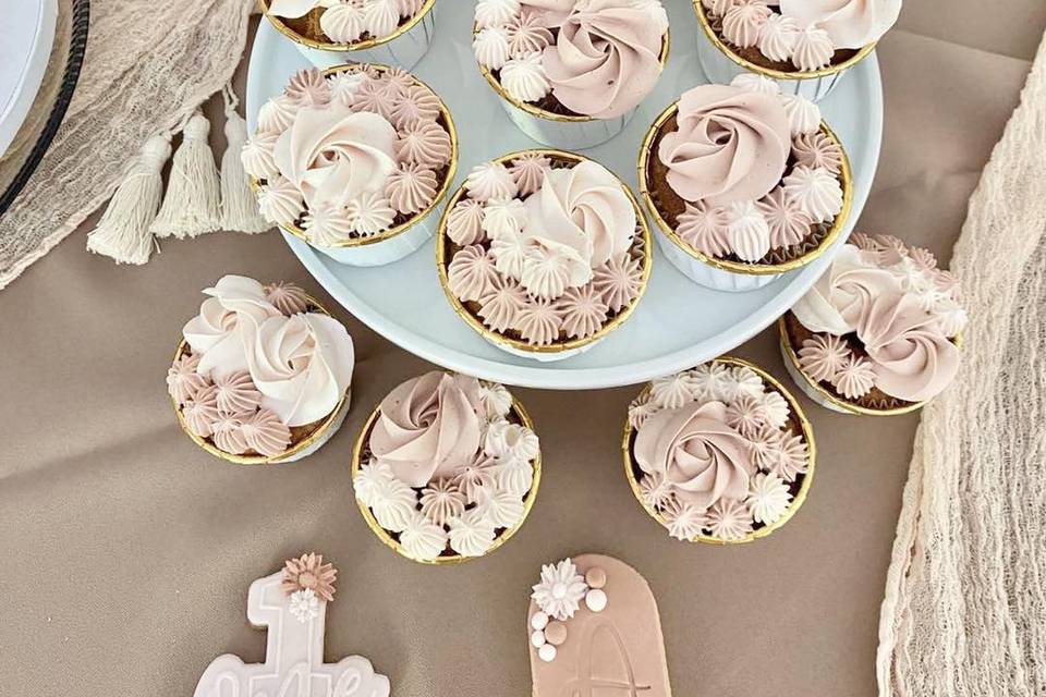 Cupcakes rose gold et blush