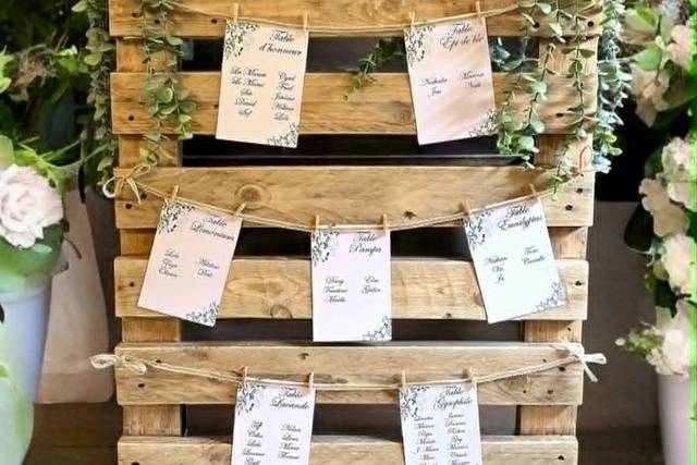 Plan de table champêtre