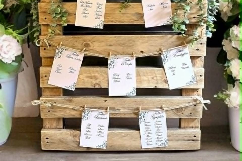 Plan de table champêtre