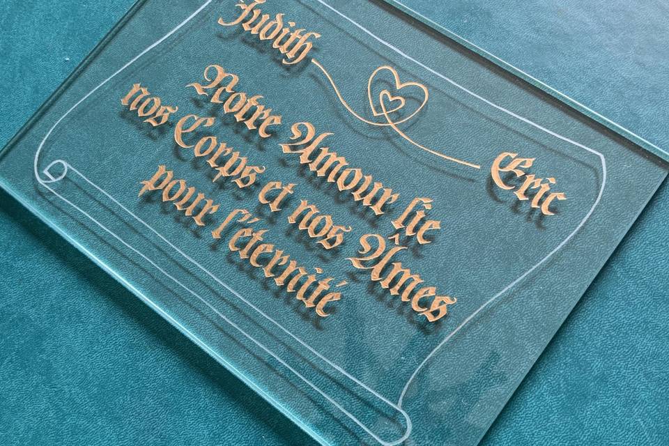 Gravure plaque en verre