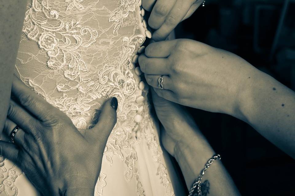 L'habillage de la mariée