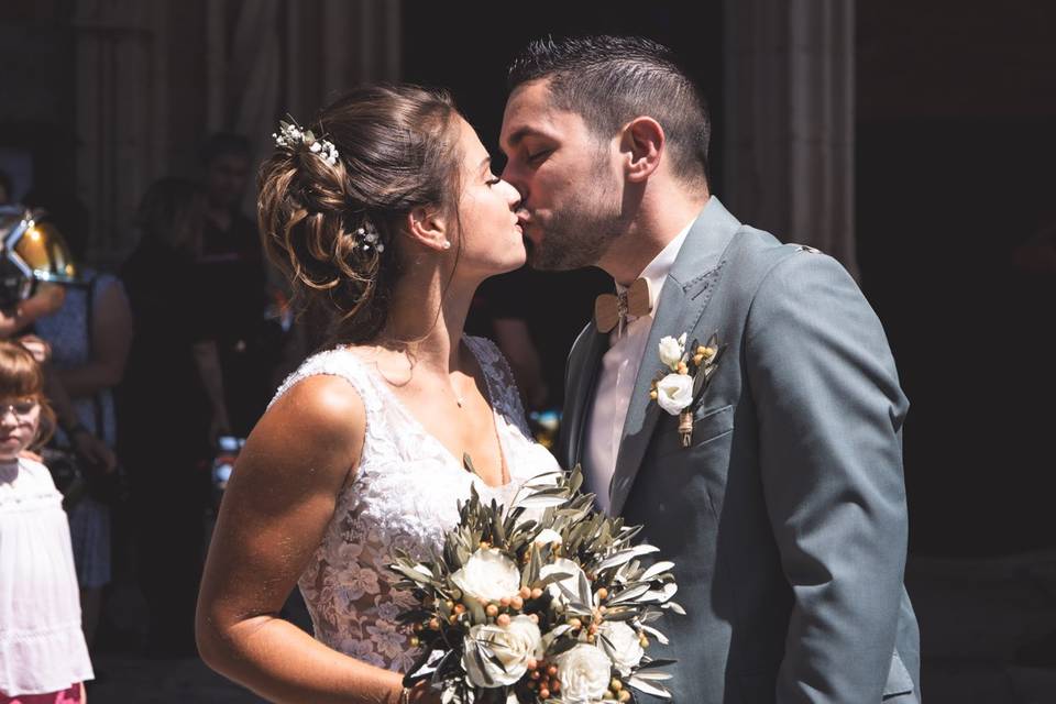 Bouquet de mariée, boutonnière