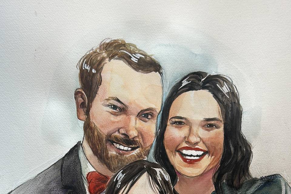 Tableau a l’aquarelle famille