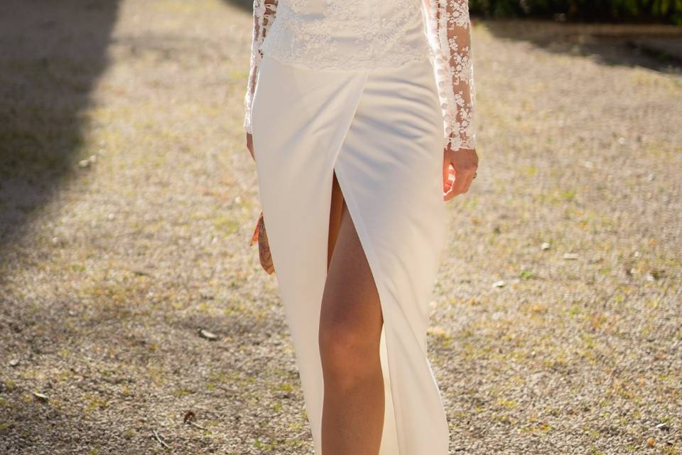 Dentelle de calais et crepe sa