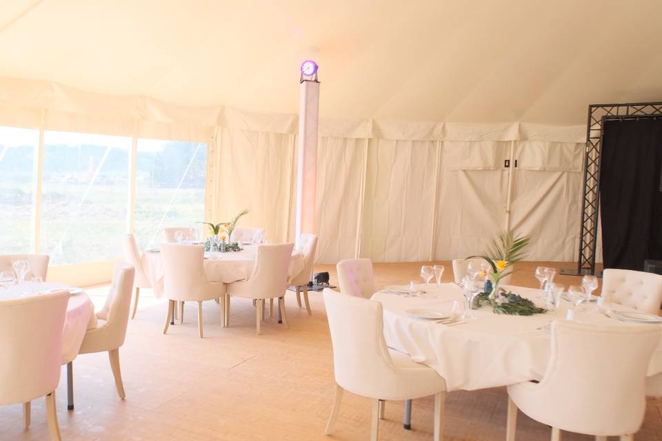Chapiteau mariage hiver assis