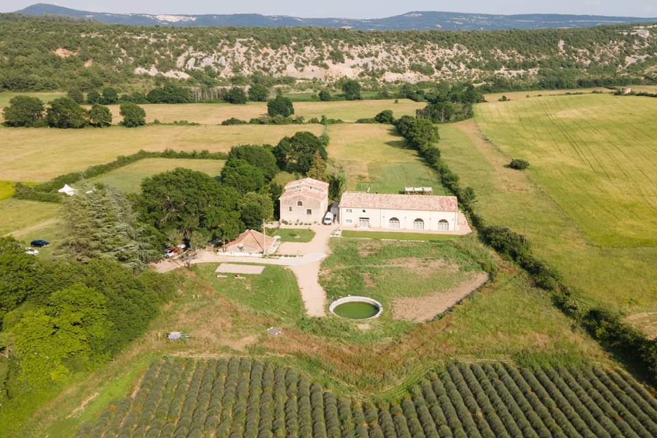 Vue aérienne Domaine Cassan