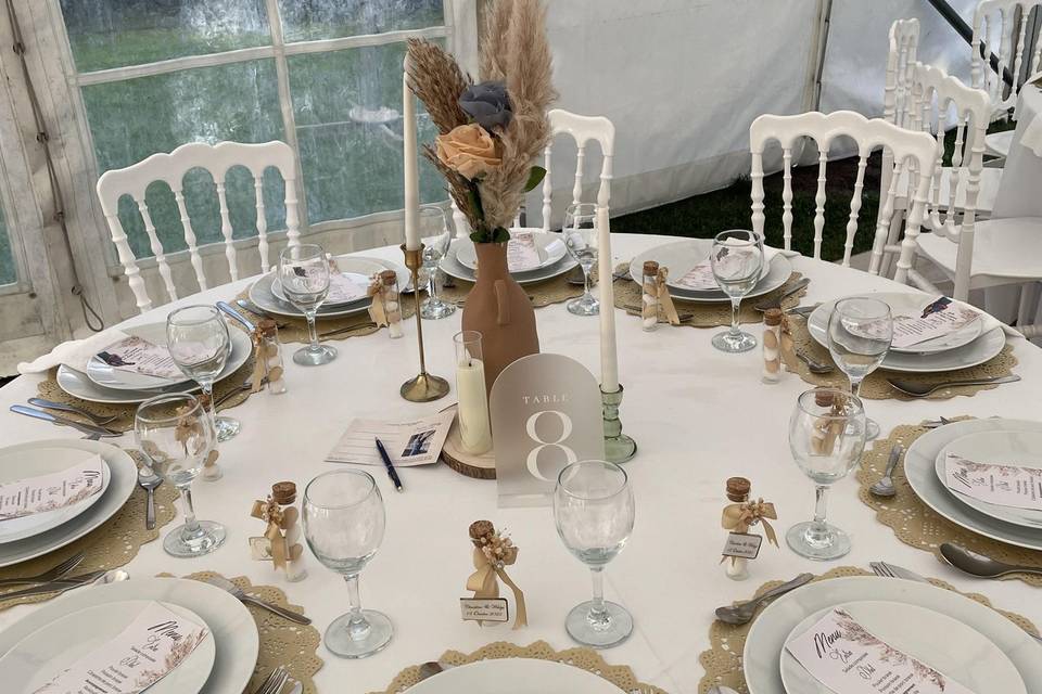 Mariage Bohème Bleu-gris Pampa
