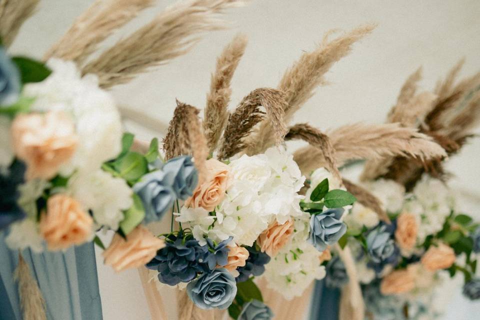 Mariage Bohème Bleu-gris Pampa