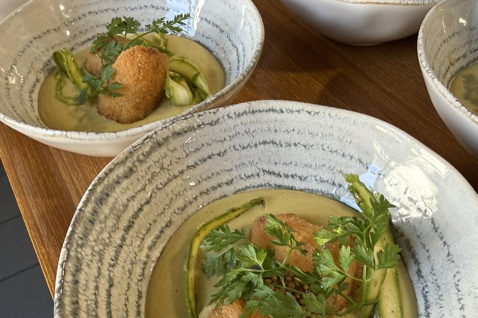 Velouté d’asperges croquetas