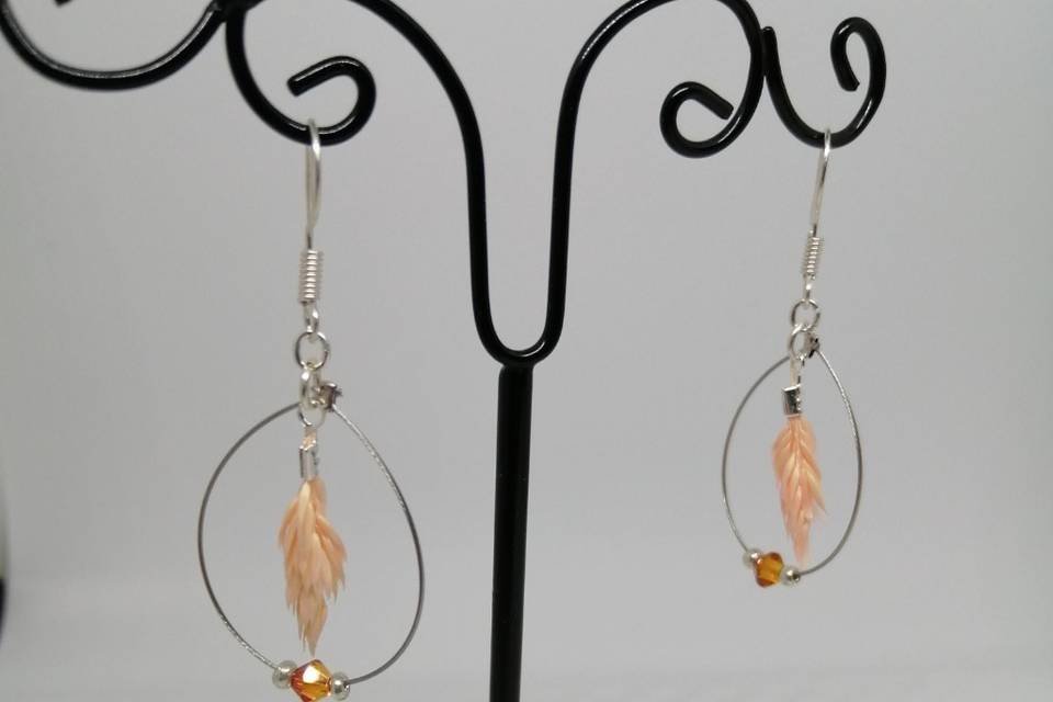 Boucles graminées rose