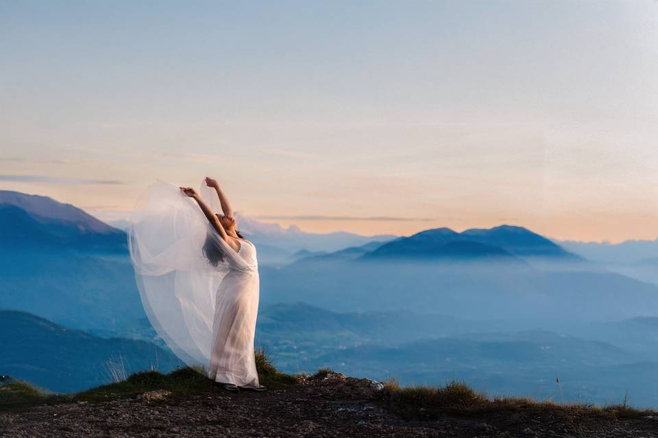 Mariée et voile à St Eynard